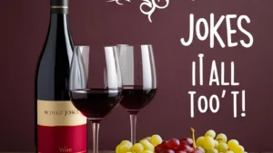 Read more about the article 350+Sip, Laugh, Repeat: The Ultimate Collection of Wine Jokes You’ll Love For 2025<div class="last-updated" style="font-size:14px; font-weight:bold; color:#444; background:#f5f5f5; padding:10px; border-radius:5px; margin-top:10px; margin-bottom:20px;">
                 Last updated: May 6, 2025 at 4:25 pm by official.msgzi@gmail.com
            </div>