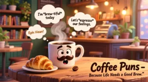 Read more about the article Funny Coffee Puns Brews to Make Your Day Latte Better For 2026 ☕😂<div class="last-updated" style="font-size:14px; font-weight:bold; color:#444; background:#f5f5f5; padding:10px; border-radius:5px; margin-top:10px; margin-bottom:20px;">
                 Last updated: December 6, 2025 at 4:37 am by official.msgzi@gmail.com
            </div>